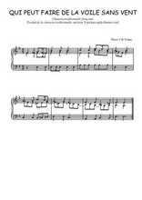 Téléchargez l'arrangement pour piano de la partition de Traditionnel-Qui-peut-faire-de-la-voile-sans-vent en PDF